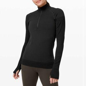 Lululemon Wool-Blend Keep the Heat 1/2 Zip- Black